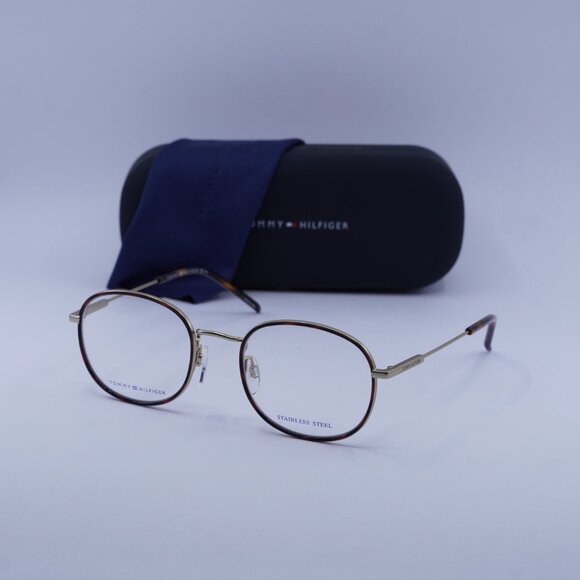 Tommy Hilfiger TH 1726 0AOZ 00 Round Eyeglasses – Matte Gold 50mm - Picture 3 of 9